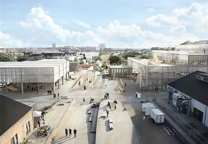 Visualisering af Vargo Nielsen Palle, ADEPT og Rolvung og Brøndsted Arkitekter.