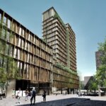 Basecamp Student Real Estates studieboligprojekt i Aarhus fordelt på 17 etager. Illustration: Lars Gitz Architects