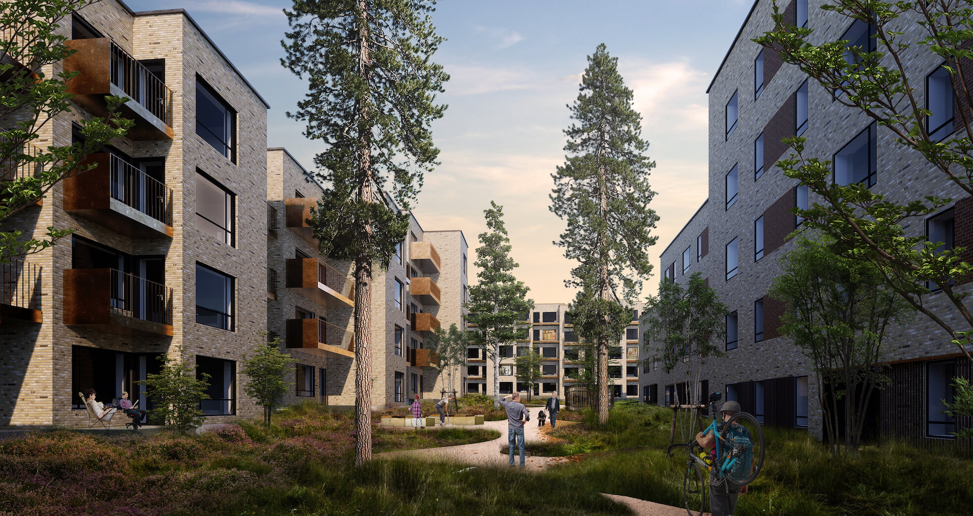 Med boligprojektet ’Lynghaven’ vil Balder bygge 184 lejeboliger i byudviklingsområdet Nærheden i Høje-Taastrup Kommune. Illustration: Dissing+Weitling Architecture