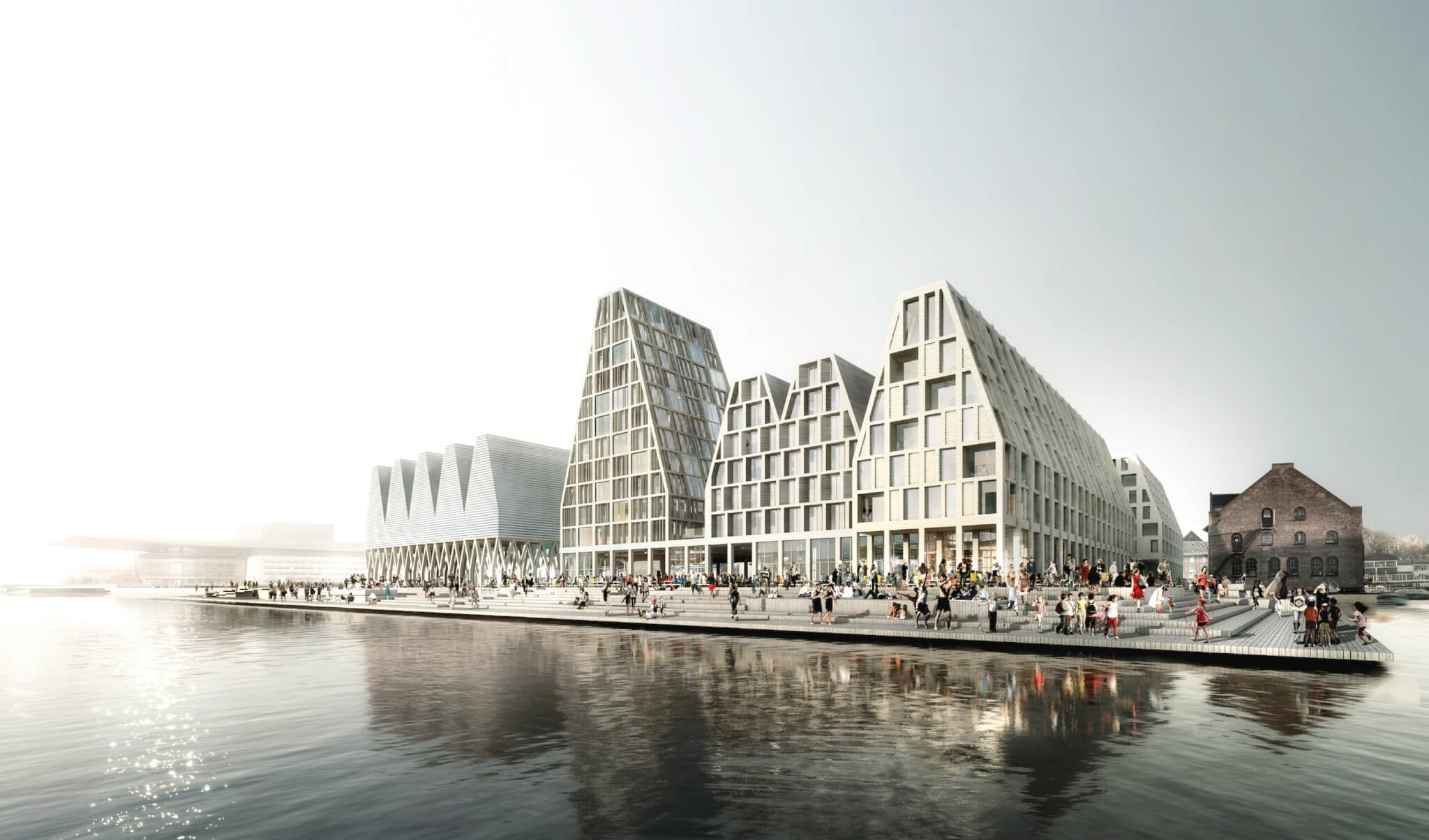 Christiansholm-byggeriet på Papirøen i Københavns Inderhavn. Illustration: Cobe